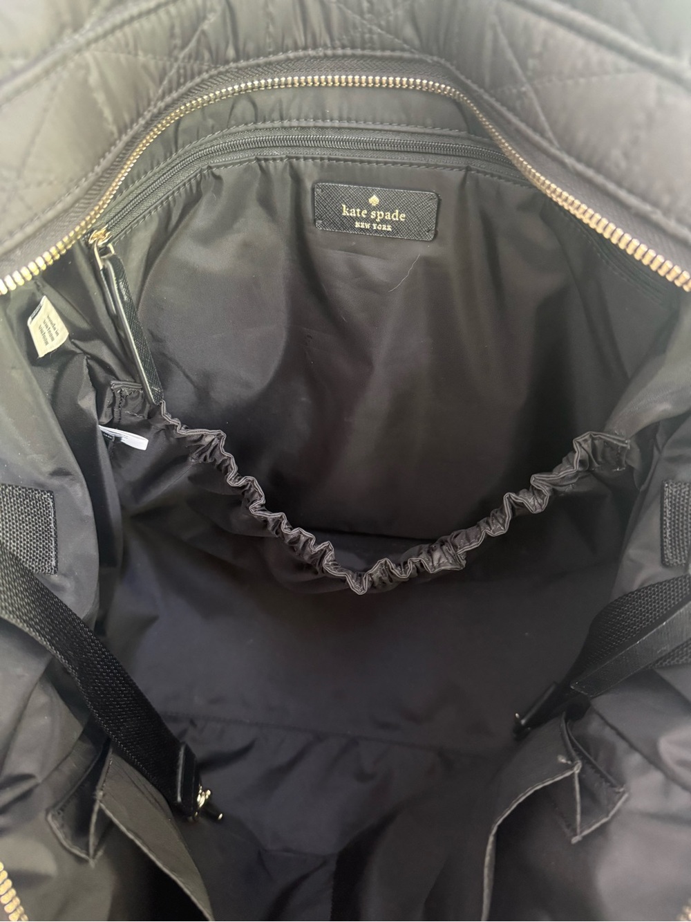 kate spade Black Quilted Diaper Tote Bag with changing pad - Picture 10 of 12